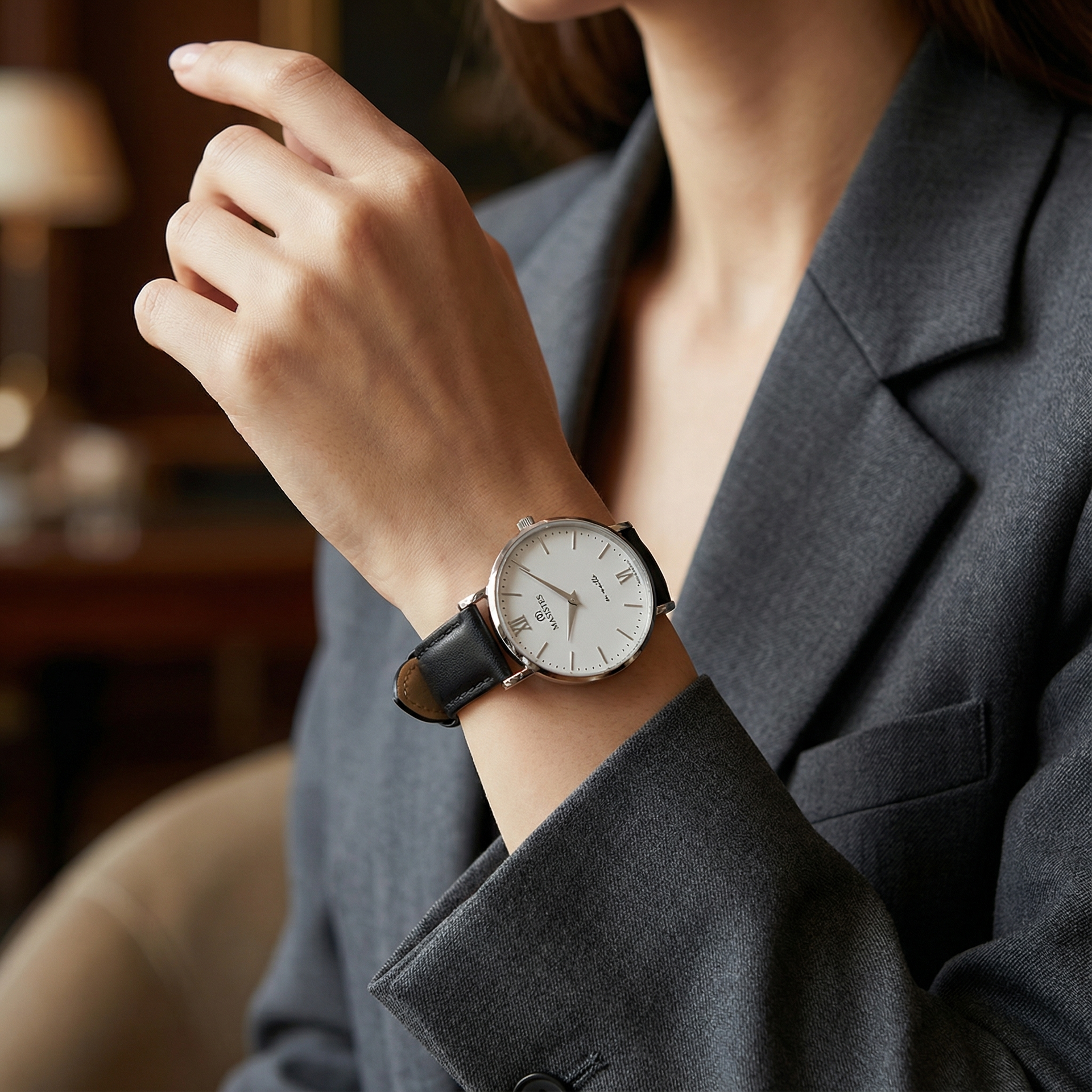 Masistes Classic en-Maille – 36 mm Swiss Quartz Watch – Silver