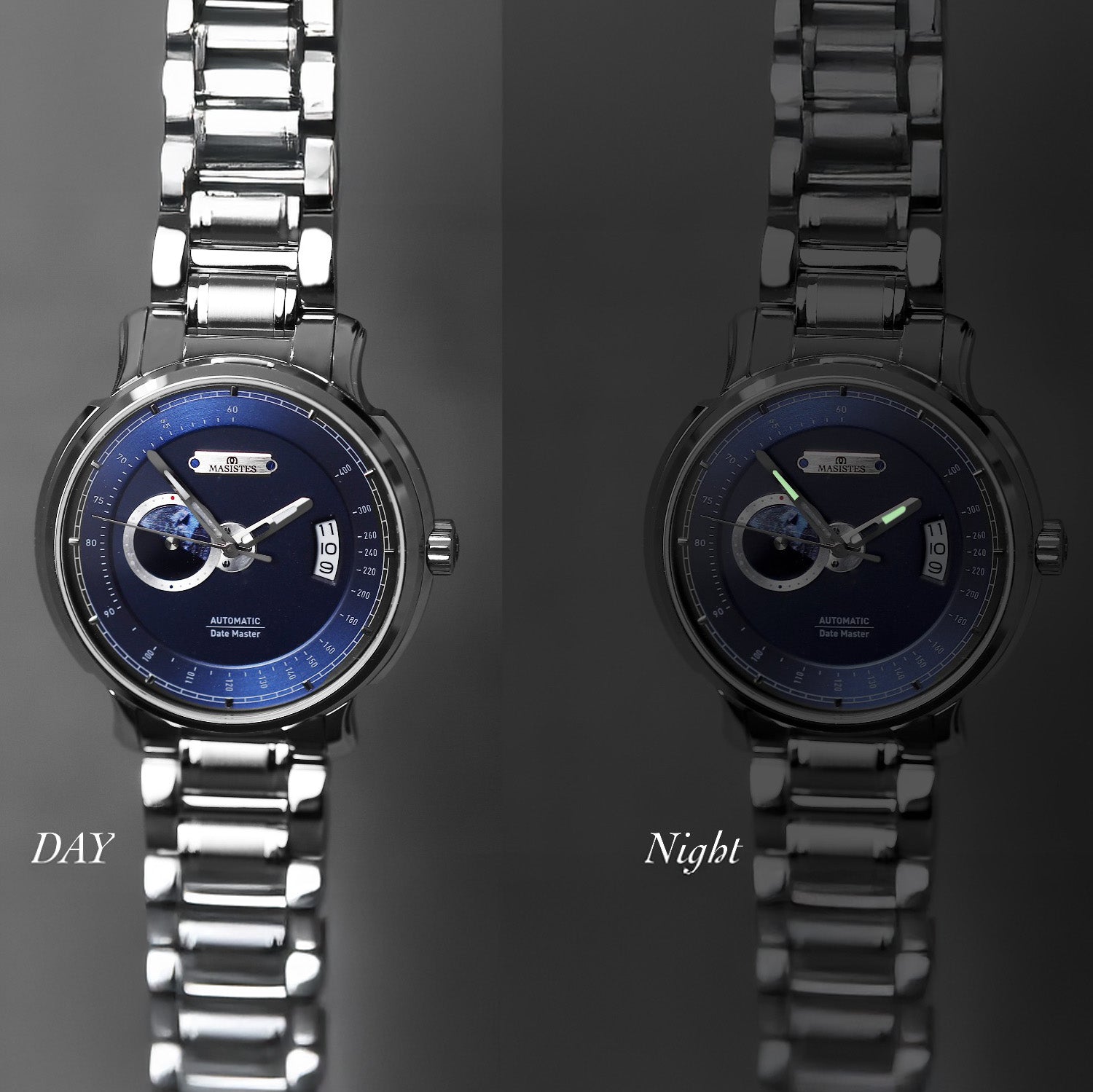 Masistes DATE-MASTER 42 mm – Automatic Men’s Watch – Japanese Movement – Silver