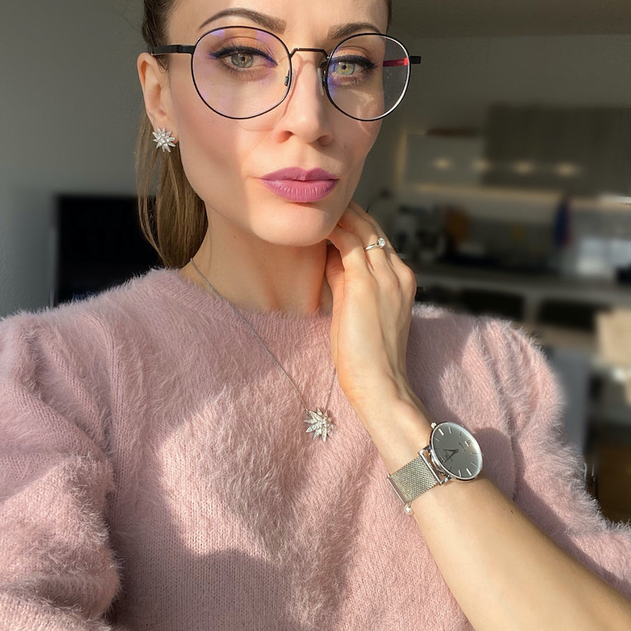 Masistes Classic en-Maille – 36 mm Swiss Quartz Watch – Silver