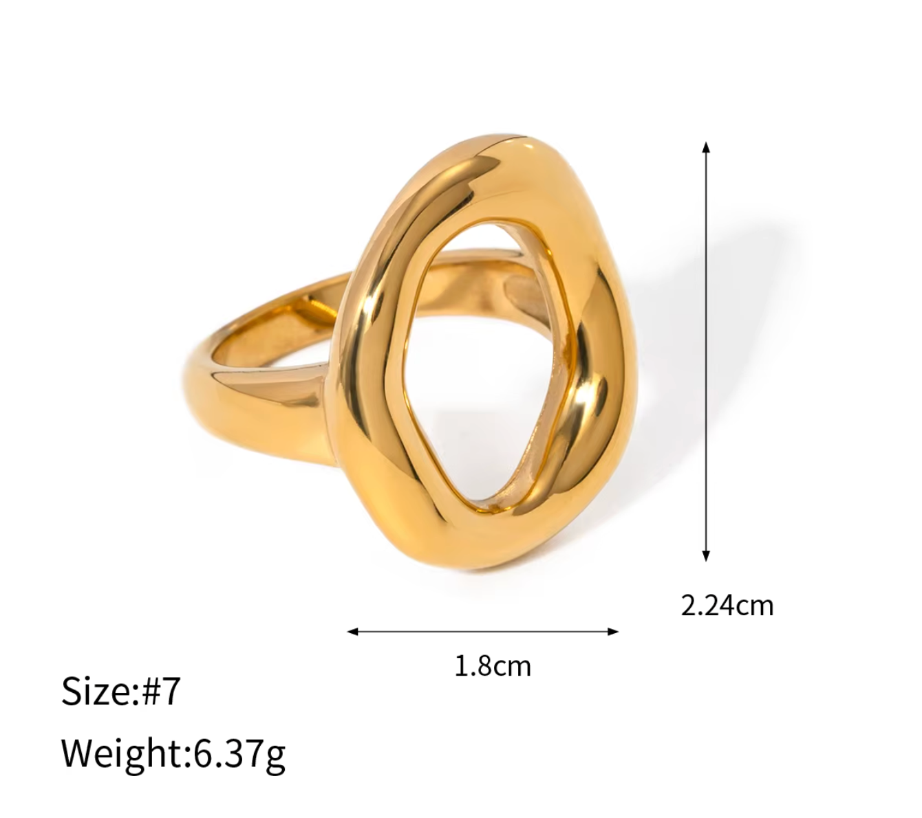OVAL RING GOLD-PLATED