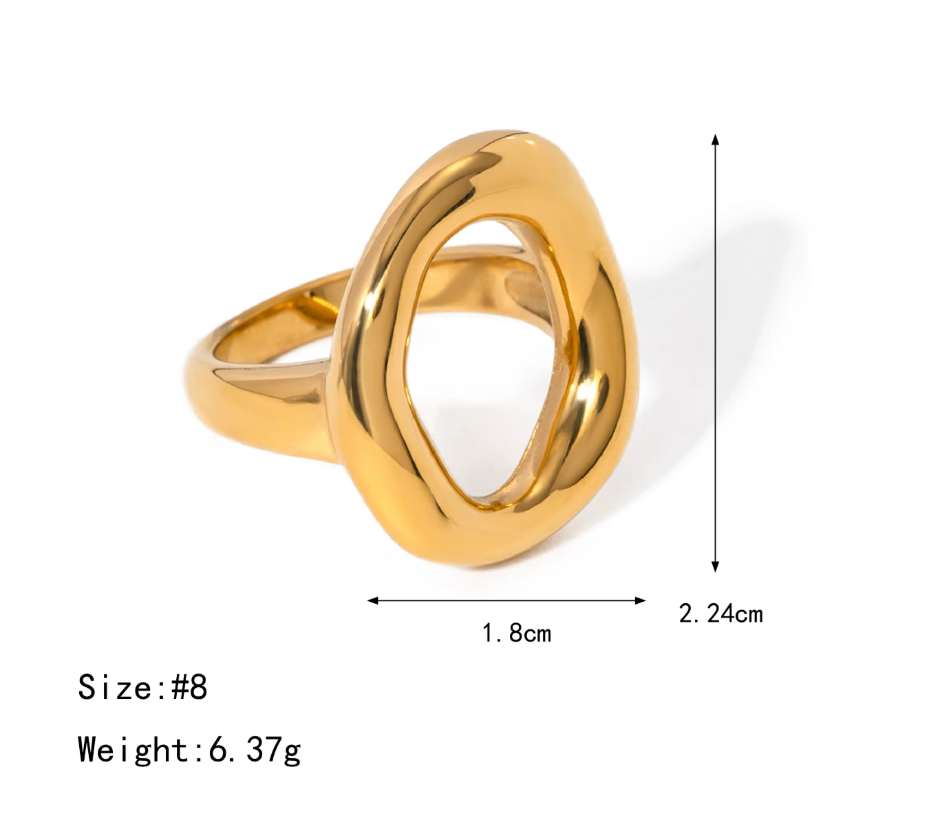 OVAL RING GOLD-PLATED