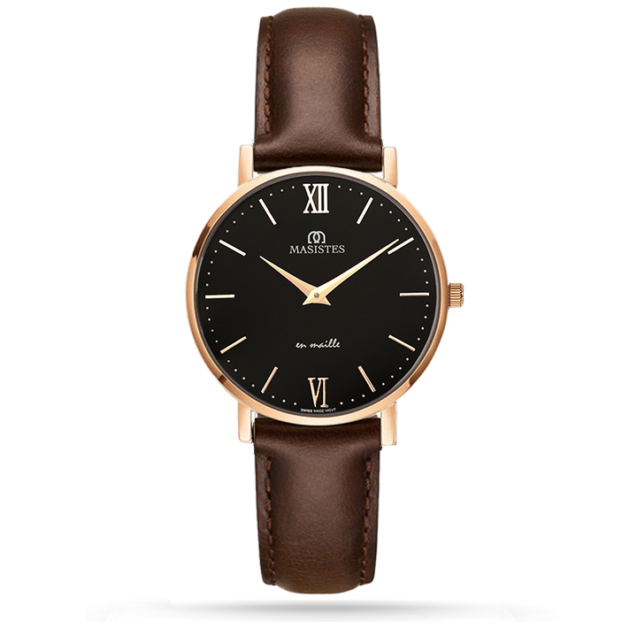 Classic En-Maille | ROSE GOLD / BROWN LEATHER / 36MM | Women's Watch