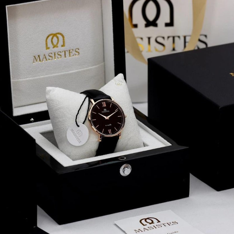 Classic En-Maille | ROSE GOLD / BLACK LEATHER / 36MM | Women's Watch