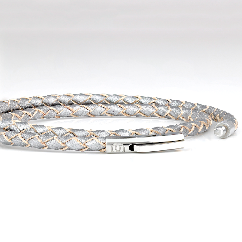 SUIVRE | LEATHER BRACELET | SILVER-STEEL - MASISTES