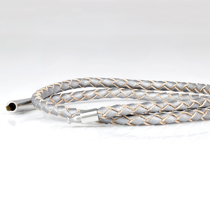 SUIVRE | LEATHER BRACELET | SILVER-STEEL - MASISTES