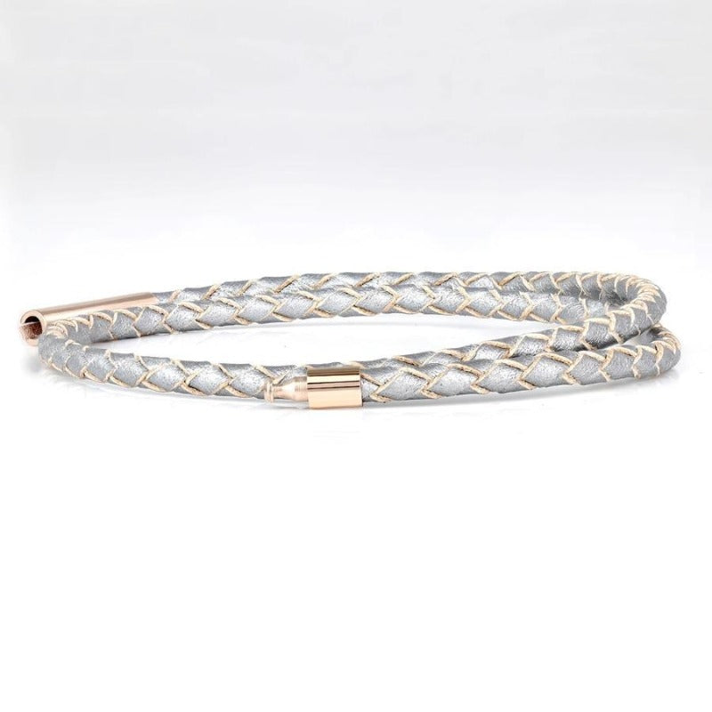 SUIVRE | LEATHER BRACELET | SILVER- in ROSE GOLD - MASISTES