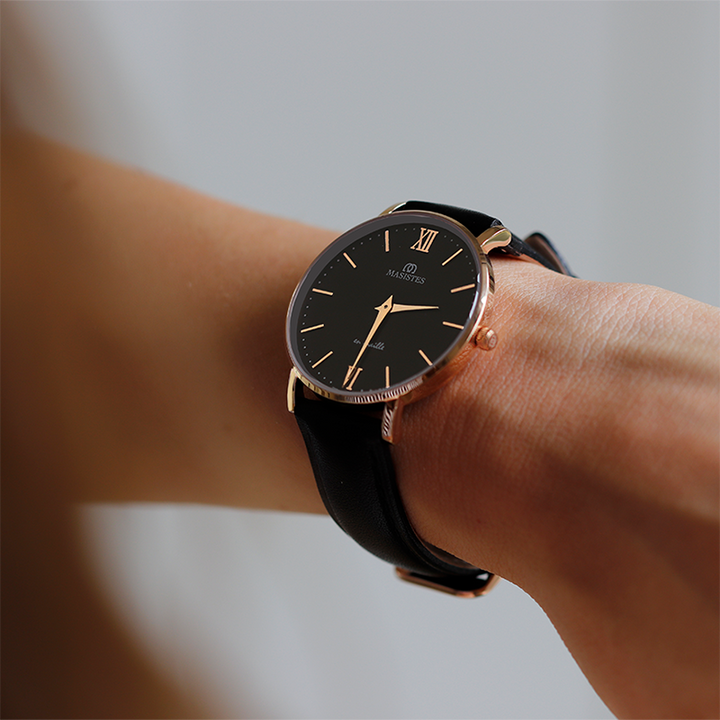 Classic En-Maille | ROSE GOLD / BLACK LEATHER / 36MM | Women's Watch