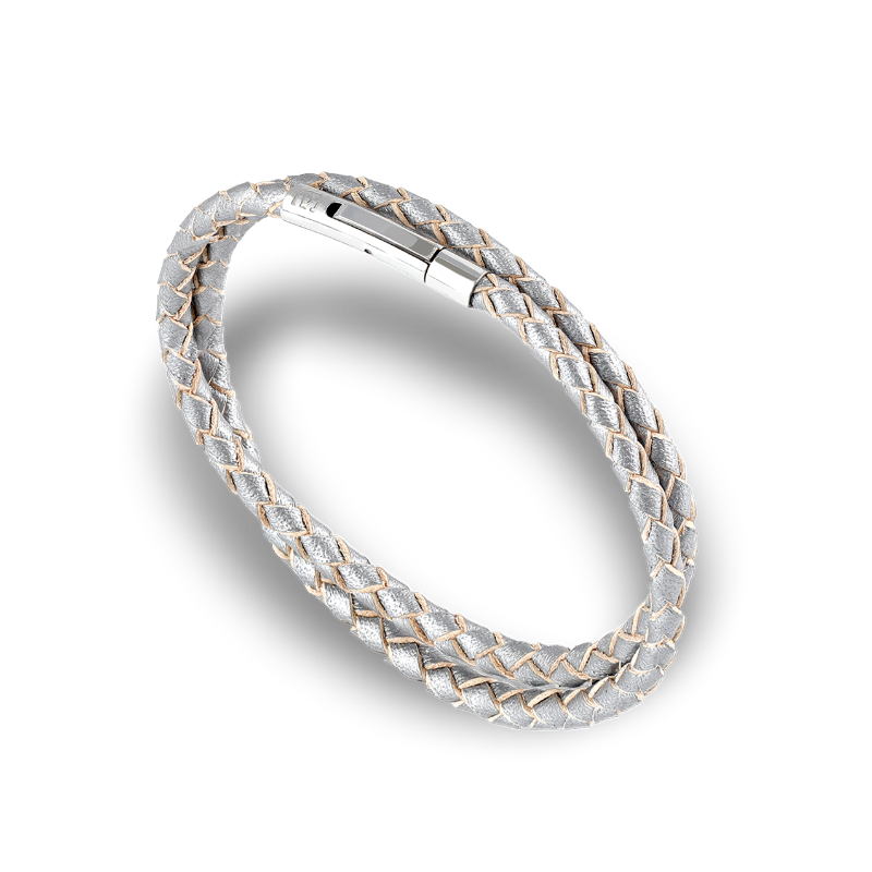 SUIVRE | LEATHER BRACELET | SILVER-STEEL - MASISTES
