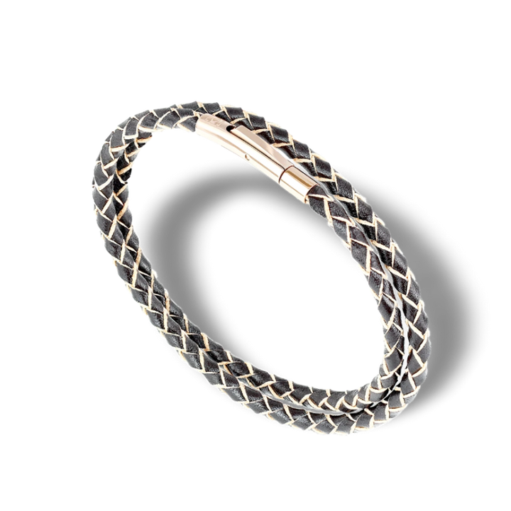 SUIVRE | LEATHER BRACELET | BROWN -in ROSE GOLD - MASISTES