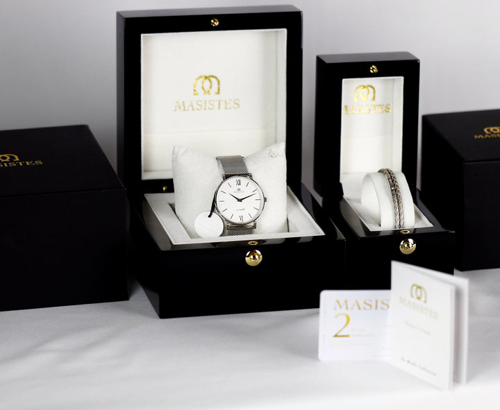 En Maille | 36MM | STEEL IN ROSE GOLD-LEATHER - MASISTES