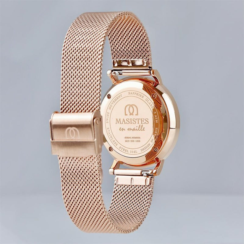 En Maille | women's watch | 36MM | STEEL IN ROSE GOLD-MESH - MASISTES