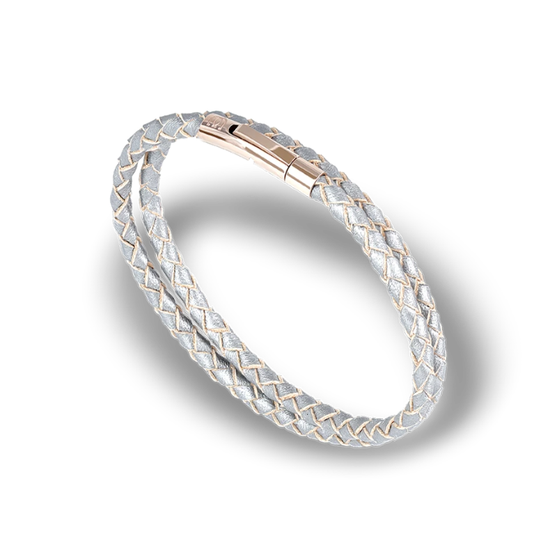 SUIVRE | LEATHER BRACELET | SILVER- in ROSE GOLD - MASISTES