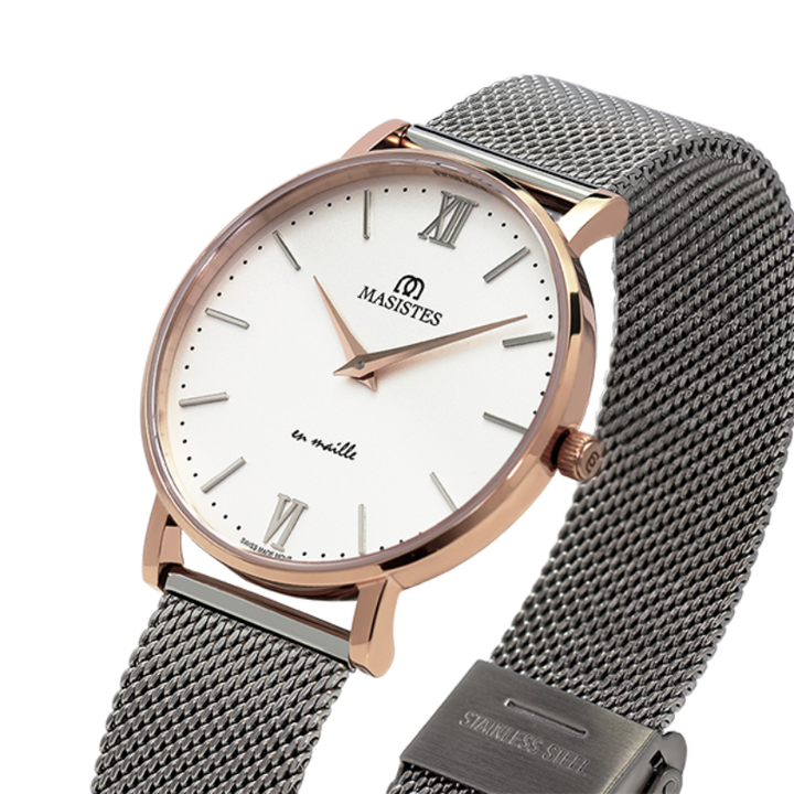 En Maille | 36MM | STEEL IN ROSE GOLD-MESH - MASISTES
