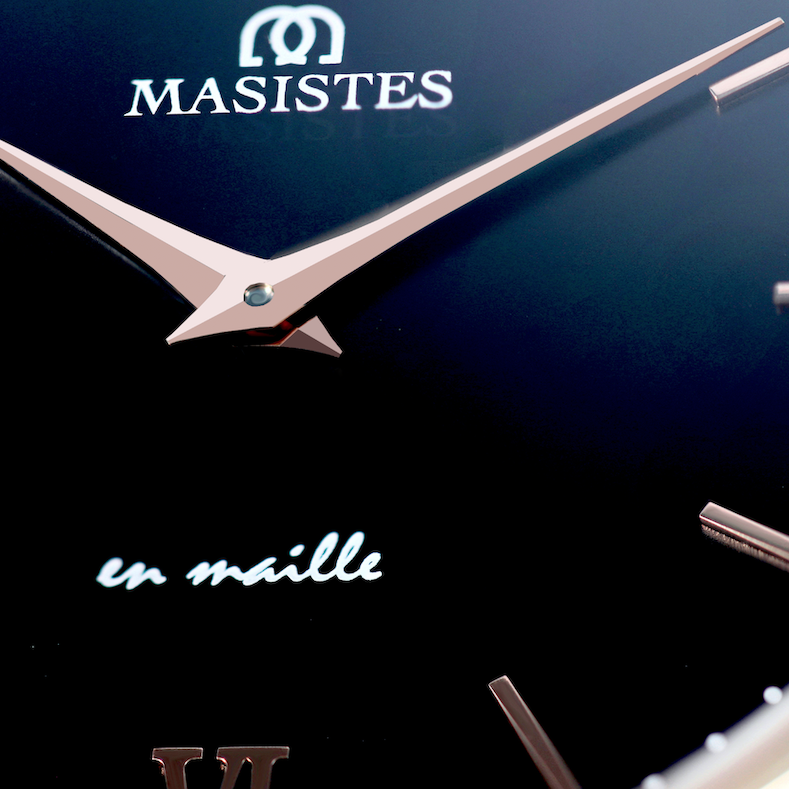 En Maille | 36MM | STEEL IN ROSE GOLD-LEATHER-Men - MASISTES