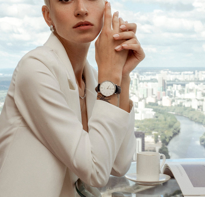 Classic En-Maille | SILVER  / LEATHER / 36MM | Women's Watch