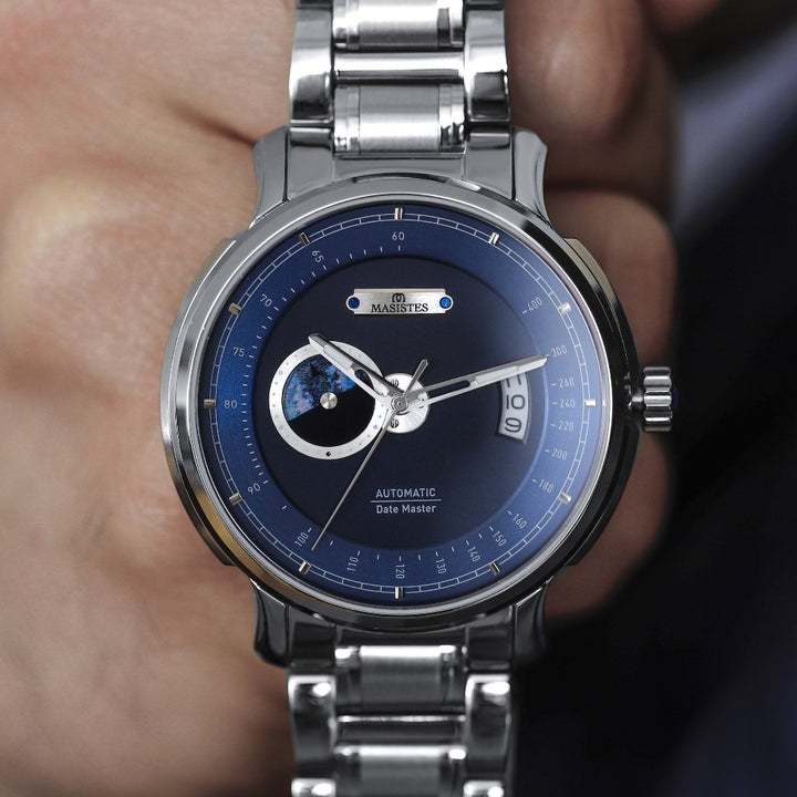 Best Automatic Men's Watch | DATE-MASTER 42mm Silver blue dial German